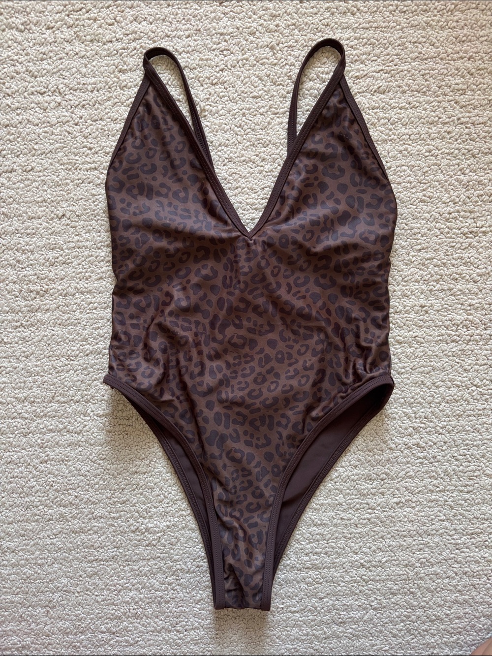 93 Playstreet Brown Leopard Print One-Piece Swimsuit